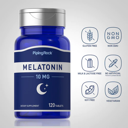 PipingRock Melatonin 10 mg 120 Tabletten