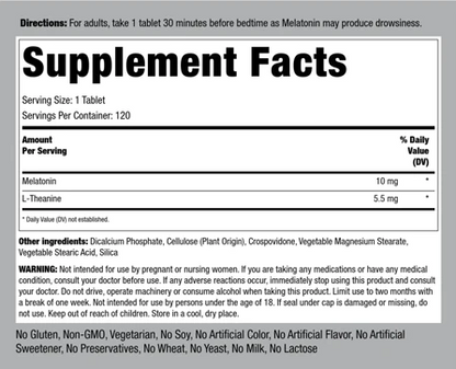 PipingRock Melatonin 10 mg 120 Tabletten