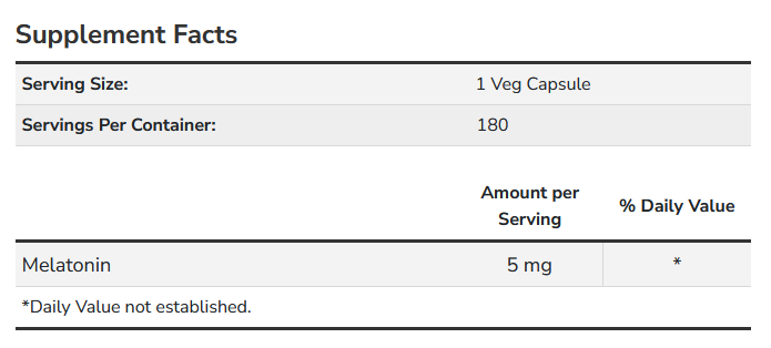 Now Foods Melatonin 5 mg 180 caps